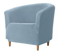 Sky Blue Velvet Chesterfield Chair Cover Soft Stretch Tub Sofa Slipcover for Living Room & Bedroom & Easy to Clean Elegant Club Chair Protector