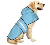 Sky Blue Waterproof Dog Raincoat And Rain Jacket For Small Medium Large Dogs With Reflective Stripes And Adjustable Belly Strap
