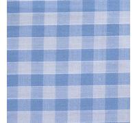 Sky Blue & White 1/4" (7 mm) Corded Gingham Polycotton Fabric (Per Metre)