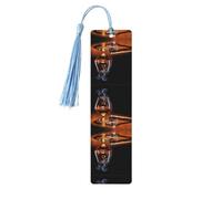 Sky Blue Wooden Bookmark - Double-Sided Cigar and Whiskey Full-Print for Hardcover Books, Journals, Notebooks - Ideal Thoughtful Gift