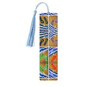 Sky Blue Wooden Bookmark - Double-Sided Flip Flops Full-Print for Hardcover Books, Journals, Notebooks - Ideal Thoughtful Gift