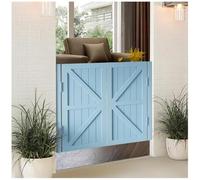 Sky Blue Wooden Swinging DoorWestern Half Cafe Style Solid Wood Partition Door for Kitchens Cafes Bars Corridors and Entrances 110x90cm