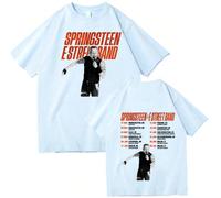 (sky blue, XXL) Bruce Springsteen and E Street 2025 Tour T-shirt Man Women Harajuku O-neck Summer Casual Shirt