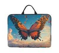Sky Butterfly Notebook Carrying Case With Handle Laptop 14 Inch Computer Sleeve For Women Men Padded Cover Laptop Bag