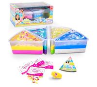 Sky Castle Jelly Cakes™ Bestie Party Pack, Chillin’ With Rachel Sensory Slime, 3 Layer Cake-Shaped Compound, Stretch, Squish & Mix Surprise Toy