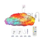 Sky Ceiling Lamp, Glow Cloud Fixture, Atmospheric Light with Rhythm Sensor, Soft Fabric Illumination with Remote, Decorative Home Lighting, DIY Lights for Nursery Playroom Ambience Accent