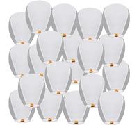 Sky Chinese Lanterns 20 Pack, Sky Lanterns to Release in Memory, Love White Color Large Memorial Paper Lanterns Birthday Wedding Funeral Christmas to Make Wishes (White-20pcs)