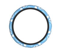 Sky Cloud Patterned Elastic Steering Wheel Cover, Elastic Protective Cover, Suitable for Cars, SUVs, and Trucks.