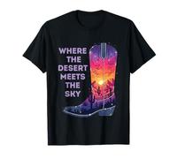 Sky Cowboy Boot Desert Dreamers Boho Cowgirls Wanderers T-Shirt