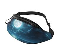 Sky Crossbody Bag Moon Hands-Free Bag The Clear Blue Ocean Fanny Pack Gym-goers 14X35CM