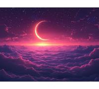 Sky Diamond Art, Large Diamond Painting Landscape Dimond Painting Crystal Art Kits Adult Crafts DIY Cross Stitch Crafts Pictures Embroidery Kit for Beginner, Home Wall Decor, Gifts 60x45cm -lsy2501084