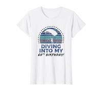 Sky Diver 60th Birthday Funny Saying, Retro Skydiving Value Graphic T-Shirt, Women, White, S