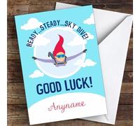 Sky Diving Challenge Good Luck Personalised Good Luck Card - Personalised Good Luck Card, Sending Luck, Custom Good Luck Card
