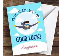 Sky Diving Challenge Male Good Luck Personalised Good Luck Card - Personalised Good Luck Card, Sending Luck, Custom Good Luck Card