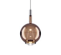 Sky-Fall Round Pendant Medium 3000K Black Chrome/ Glossy Bronze