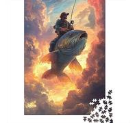 Sky Fisher Fantasy Giant Fish 1000 Piece Jigsaw Puzzle Jigsaw Puzzle for Adults Night Sky Scene Puzzle Game for Family Relaxation Focus Home Gift 38x26cm/1000pcs