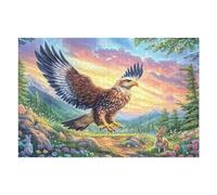 Sky Flying Eagle 1000 Piece Complete Jigsaw Puzzle Set Rock Pine Sky Teens Beginners Mind Relaxation Puzzle Fans Group Play Anniversary Fathers Gift Thick Cardboard 1000 PCS