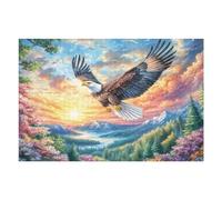 Sky Flying Eagle 1000 Piece Jigsaw Puzzle Waterfall Forest Sky For Men Cognitive Development Adults Anxiety Memory Care Mothers Valentines Gift High-grade Rigid Cardboard 1000 PCS