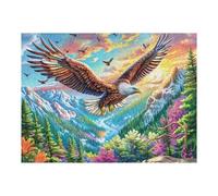 Sky Flying Eagle 500 Piece Complete Jigsaw Puzzle Set Fantasy Pet Accompany Teens Beginners Mind Relaxation Puzzle Fans Group Play Anniversary Fathers Gift Thick Cardboard 500 PCS