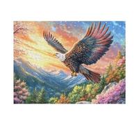 Sky Flying Eagle 500 Piece Jigsaw Puzzle Pack Raptor Peak Sunset Teens Beginners Cognitive Development Puzzle Fans Group Play Anniversary Recycled Cardboard 500 PCS