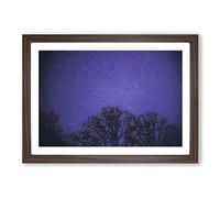 Sky Full of Purple in Abstract Framed Wall Art Print A2 Walnut