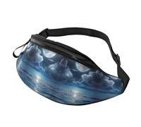 Sky Hands-Free Bag Moon Fanny Pack The Clear Blue Ocean Crossbody Bag Cyclists 14X35CM