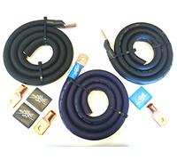 Sky High Oversized 1/0 Gauge AWG Big 3 Upgrade BLUE/BLACK Electrical Wiring Kit