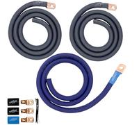 Sky High Oversized 1/0 Gauge AWG Big 3 Upgrade BLUE/BLACK Electrical Wiring Kit