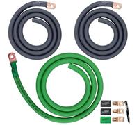 Sky High Oversized 1/0 Gauge AWG Big 3 Upgrade Green/Black Electrical Wiring Kit