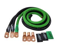 Sky High Oversized 1/0 Gauge AWG Big 3 Upgrade Green/Black Electrical Wiring Kit