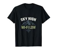 Sky High WiFi Low Mountain Wanderlust Design T-Shirt