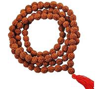 SKY & LAND SAVING YOU MORE 108 beads mala for prayer Hindu pooja mala 8mm Tibetan Buddhist Natural wood beads prayer Buddhist (Indian Rudraksh beads)