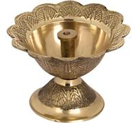 SKY & LAND SAVING YOU MORE Sky & Land Akhand Jyoti Diya /Kamal Shaped Akhand Diya for Puja Decorative Brass/Crystal Oil Lamp Tea Light Holder Lantern Diya Stand for Pooja Puja Room