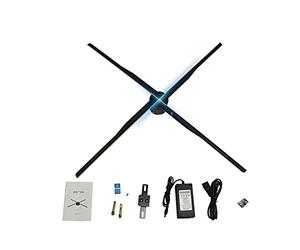 Sky Light 84cm WiFi 3D Hologram Projector Light Advertising Display LED Fan Holographic Lmaging Lamp 3D Remote Hologram Player for Sky Light Shops Bars Advertising LED Signs