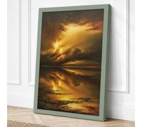 Sky Meets Water Coastal Canvas Wall Art Print 30x20 Inch (76 x 51 cm)