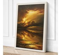 Sky Meets Water Coastal Canvas Wall Art Print 30x20 Inch (76 x 51 cm)