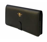 Sky + Miller Women's Faux Leather Bee Travel Accessory-Passport Wallet, Black, Measurements in cm: 23.5 x 12.5 x 3.5