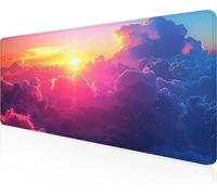 Sky Mouse Mat 800x400x3 mm Large Gaming Mouse Pad Yellow Keyboard Mat Stitched Edges, Non Slip Rubber Base, Waterproof Soft Cloth, Computer Accessories for Home Office Decor, Gifts PjY314 E-2