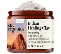 Sky Organics - Indian Healing Clay, 454 g - Detoxifying Bentonite Clay Powder - Exfoliating Face Mask - Pore Cleaner - Combination & Oily Skin - Natural, Vegan & Cruelty Free - Skin Care & Self Care