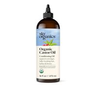 Sky Organics Organic Castor Oil for Hair, Lashes & Brows 100% Pure & Cold-Pressed USDA Certified Organic to Strengthen, Moisturize & Condition, 16 fl. Oz