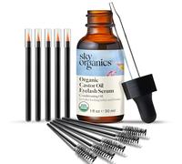 Sky Organics Organic Castor Oil Lash Serum, Hexane-Free Conditioning Oil that Promotes Fuller Looking Lashes & Eye Brows, Suitable for All Skin Types, 100% Pure & Cold-Pressed, USDA Certified, 30 ml