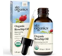 Sky Organics Organic Rosehip Oil for Face, Rejuvenating Glow Oil to Support a Bright, Dewy & More Radiant Complexion, Suitable for Dull or Tired Skin, 100% Pure & Cold-Pressed Facial Oil, 30 ml