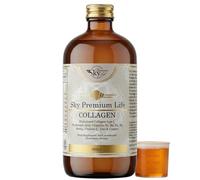 Sky Premium Life Liquid Marine Collagen 8000mg + Hyaluronic Acid, Vitamin C, Biotin, Zinc & Copper - Strawberry Stevia - Skin Hair Nails Joints Support - GMP & Halal - Gluten Free - 480ml (24 Days)