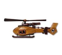 Sky Sentinal Model Helicopter Handcrafted Wooden Vintage netfurniture Brown One Size