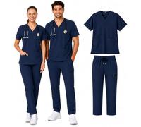 Sky SU20 Mens and Womens Hospital Doctors Unisex Stretchy Scrubs Set, Medical Doctor Uniform, Lightweight Fabric Medical Work Wear