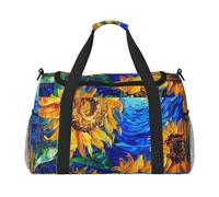 Sky Sunflower Travel Duffle Bag Starry Night Gym Overnight Weekender Bag for Men Women Lightweight Carry On Luggage for Workout Holiday