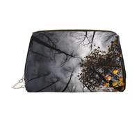 Sky Through The Tree Printed Hand-held Zipper Cosmetic Bag Large Travel Toiletry Bag Suitable for Home and Travel