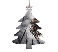 Sky Through The Tree Printed wooden Christmas tree ornaments a set of 6 perfect for holiday decorations and party decorations