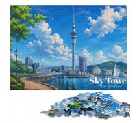 Sky Tower New Zealand Anime Style Jigsaw Puzzle for Adults, 500 Pieces | Image-area sorting - a practical indoor pastime at your own pace.
