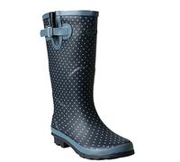 Sky_Walker_df Womens Ladies Wide Calf Wellies Wellington Boots Plus Extra Comfort Memory Foam Insoles Shoes Size 3 to 9 (Blue, Numeric_7)